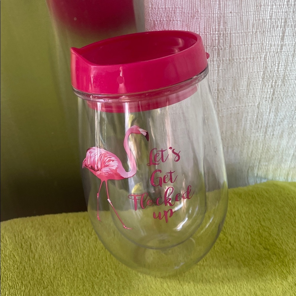 Pink Flamingo Wine Tumbler - Picture 3 of 4
